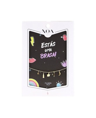 Pulseira aço dourado NOA Story "Estás uma brasa"