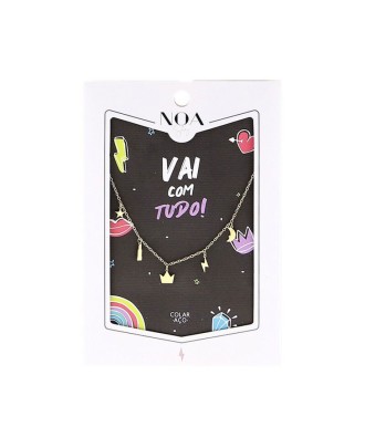 Colar de aço dourado NOA "Vai com tudo"