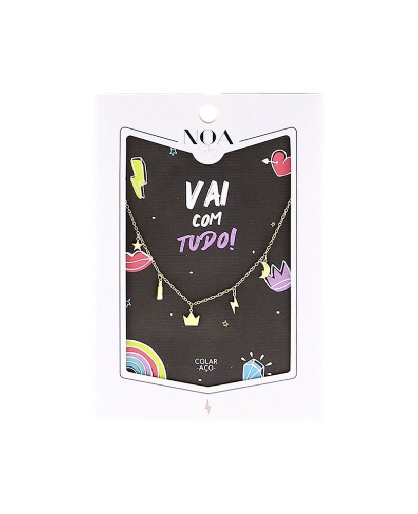 Colar de aço dourado NOA "Vai com tudo"