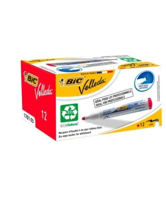 Marcador Bic Velleda para Quadro Branco Cor Vermelho Ponta Redonda 1,3 mm