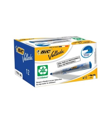 Marcador Bic Velleda para Quadro Branco Cor Azul Ponta Redonda 1,3 mm