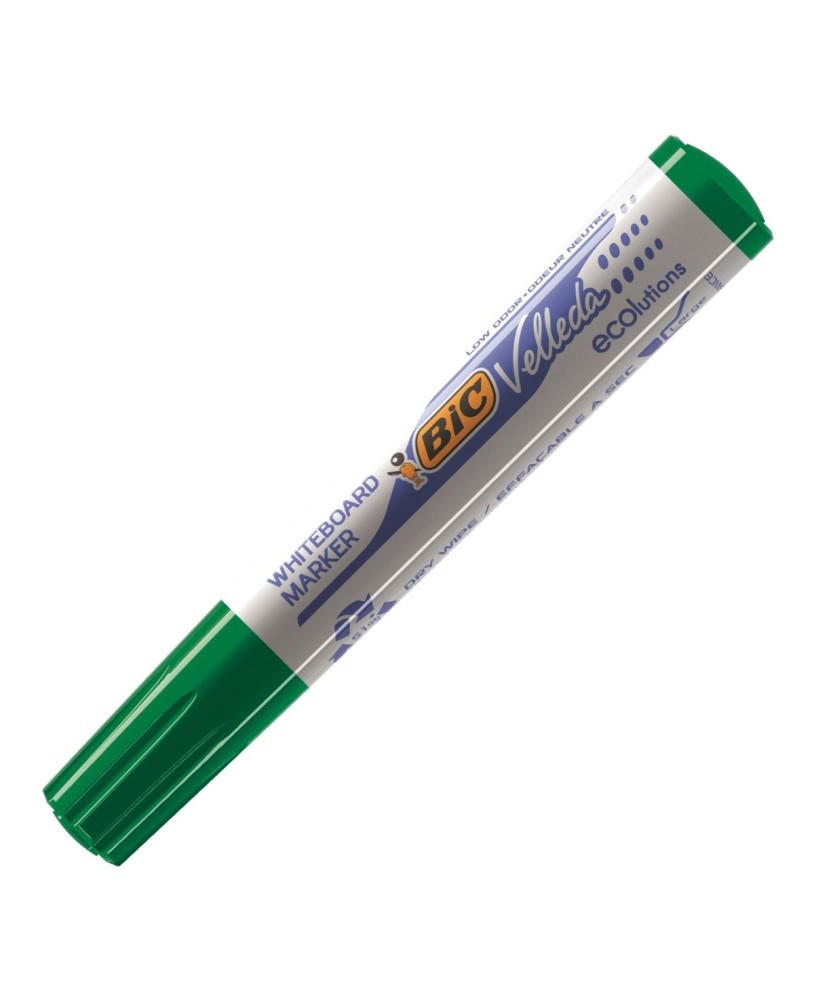 Marcador Bic Velleda para Quadro Branco Cor Verde Ponta Redonda 1,3 mm