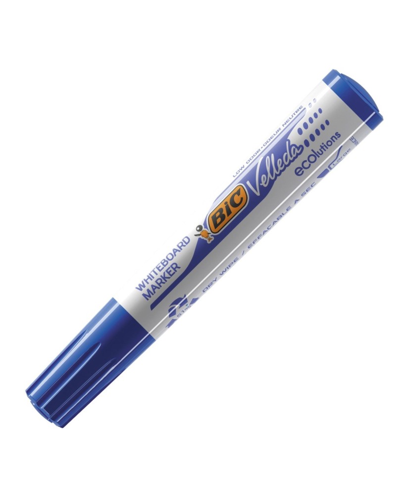 Marcador Bic Velleda para Quadro Branco Cor Azul Ponta Redonda 1,3 mm