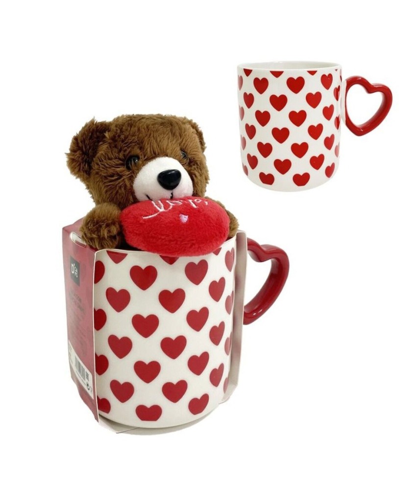 Caneca de cerâmica 350ml + peluche D'CASA amor❤❤❤