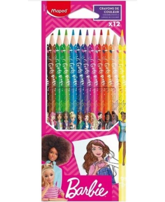 Conjunto de 12 lápis de cor Barbie