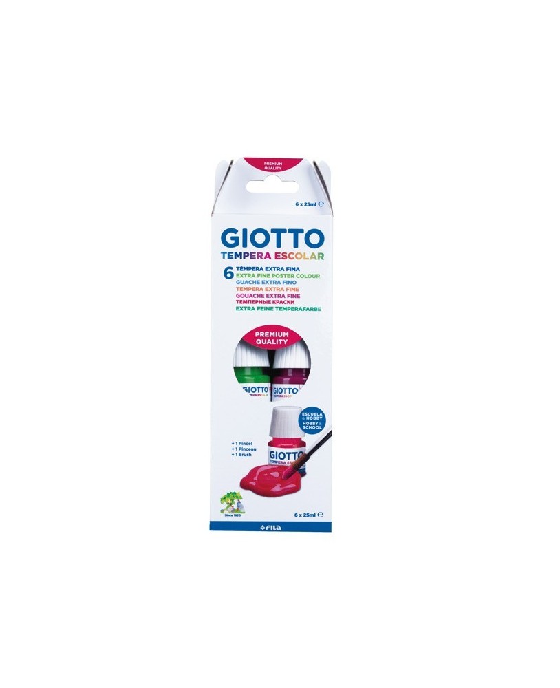 Guache GIOTTO 25ml - 6 cores + pincel