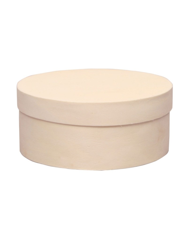 Caixa de Madeira de Balsa 15x15x5cm Redonda