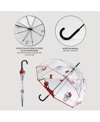 Guarda-chuva Manual POE Hello Kitty 60 cm Transparente