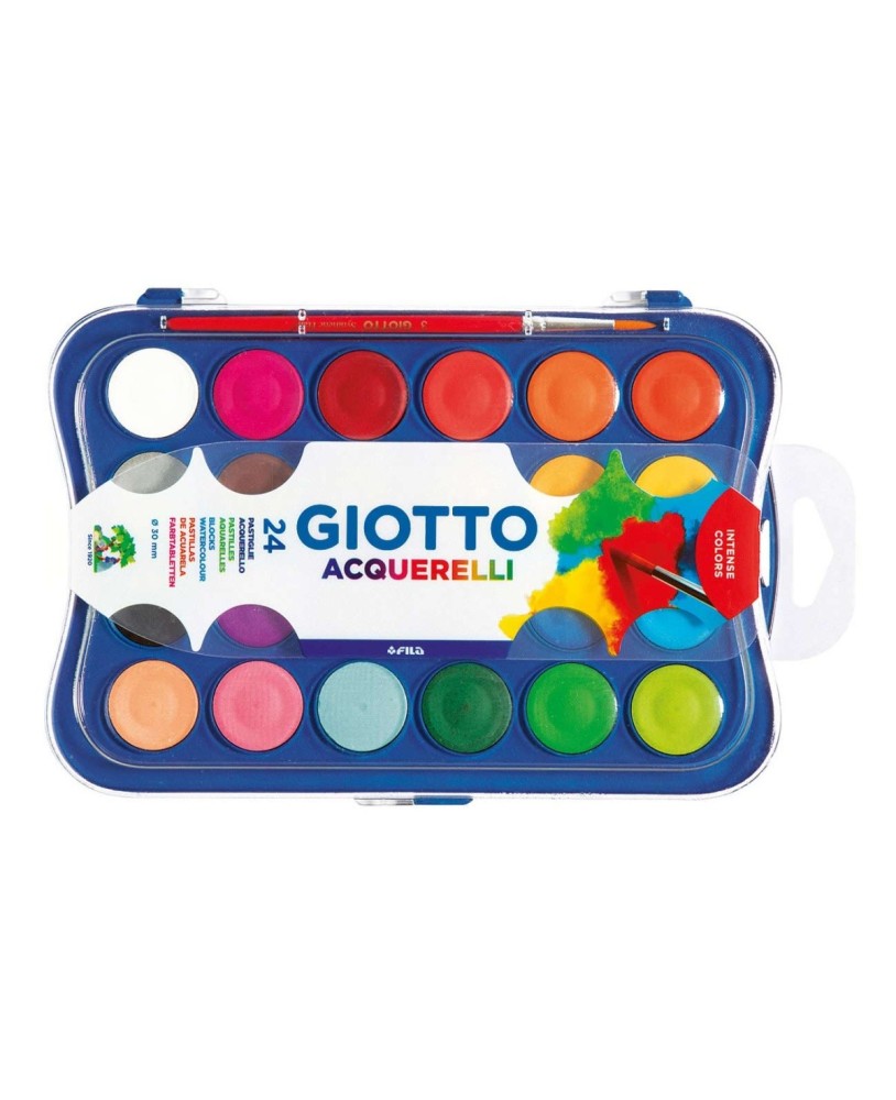 Aguarelas Giotto Caixa com 24 cores de 30mm