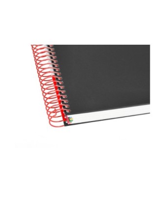 Caderno Espiral A5 Antartik Capa Forrada 120 Folhas 100g Pautado 5 Bandas de Cores 6 Furos Cor Preto.