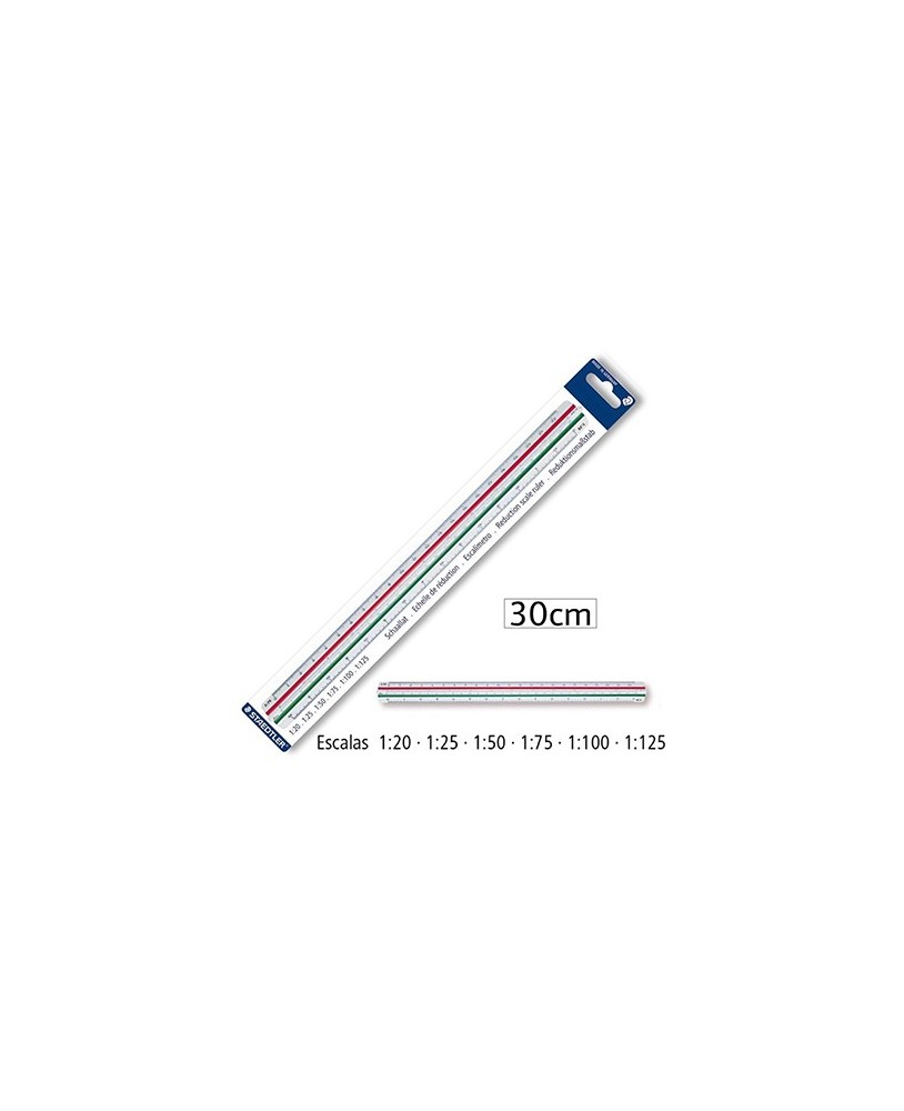Ecalimetro Staedtler 30cm Escala 1:100:200:250:300:400:500 Plástico