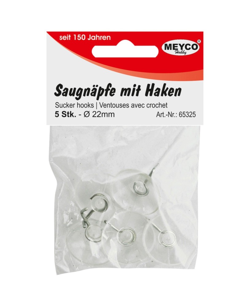 Ventosas com Gancho - 5 Unidades Meyco