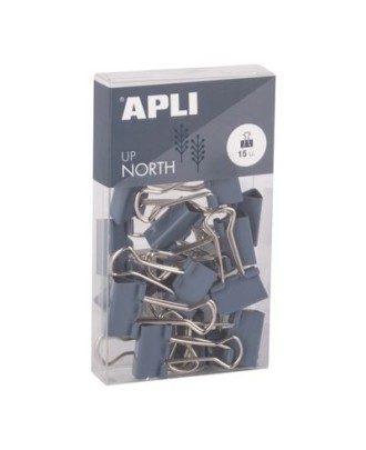 Set com 15 Molas para Papeis 19mm Apli Up North  Azul