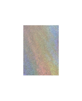 Rolo Holográfico Auto Adesivo com Glitter Prateada | 100×40cm - 310/14