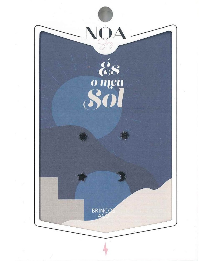 Brincos Aço Prateado "És o Meu Sol" Noa Story