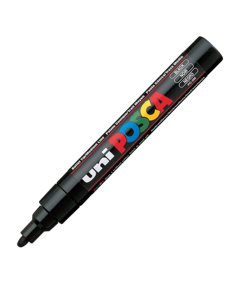 Marcador Posca Pc-5m Médio 1,8-2,5mm Preto 24