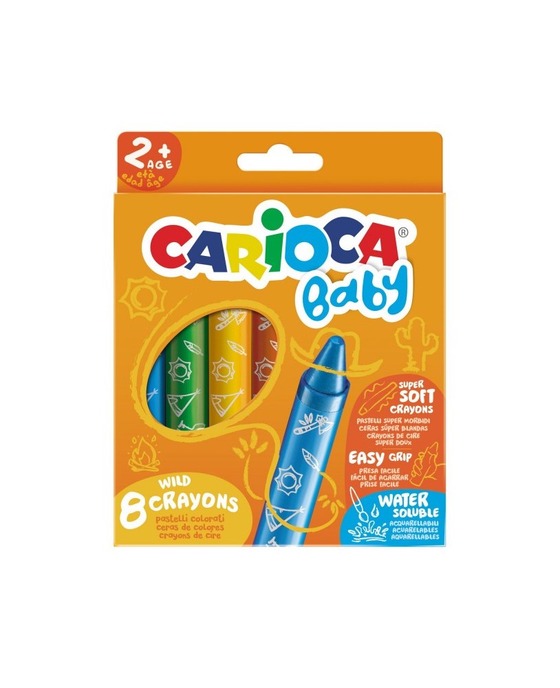 Lápis de Cera Carioca Baby Wild Caixa com 8 ores