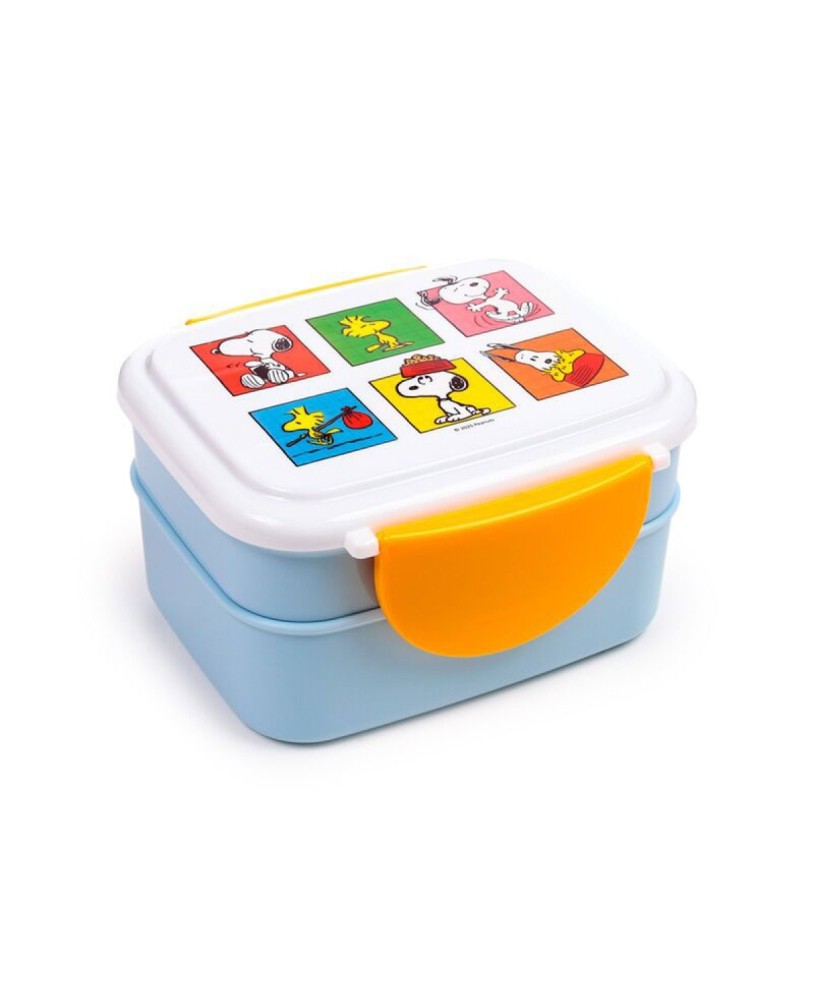 Caixa de lanche múltipla com talheres Peanuts Snoopy & Woodstock