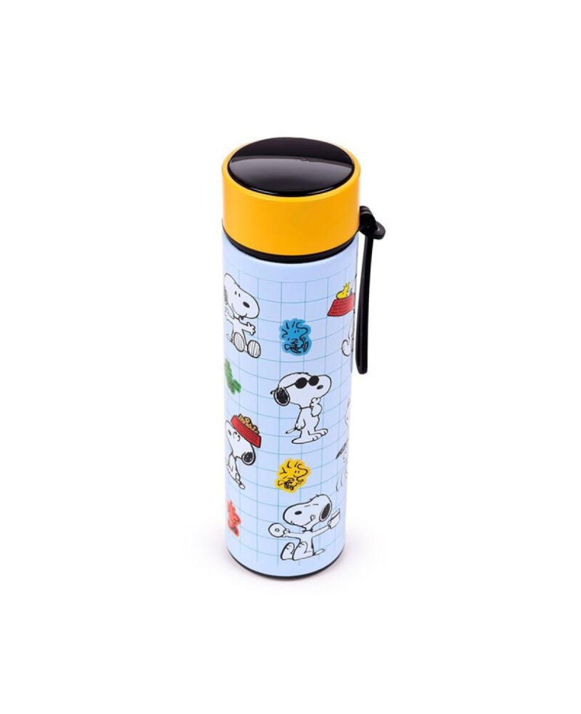 Garrafa Térmica com Indicador de Temperatura Peanuts 450ml Snoopy & Woodstock
