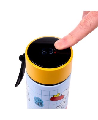 Garrafa Térmica com Indicador de Temperatura Peanuts 450ml Snoopy & Woodstock