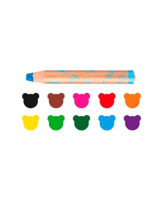 Lápis de Cera Carioca Baby 3 Em 1 42818 | Caixa com 10 Unidades