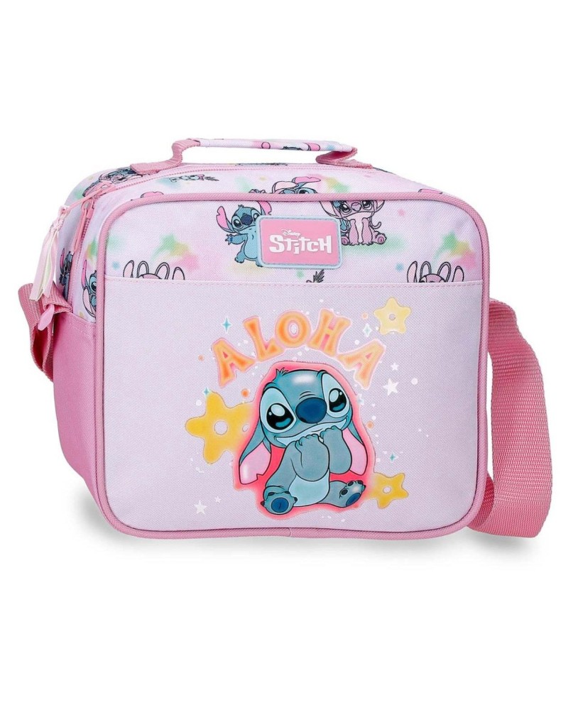 Lancheira Disney Stitch Aloha 23x20x9cm Adaptável a Trolley