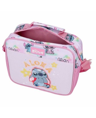 Lancheira Disney Stitch Aloha 23x20x9cm Adaptável a Trolley
