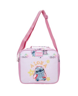 Lancheira Disney Stitch Aloha 23x20x9cm Adaptável a Trolley