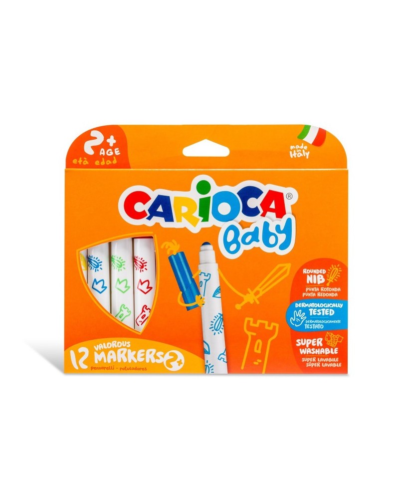 Marcadores Carioca Baby 2+ (12 peças)