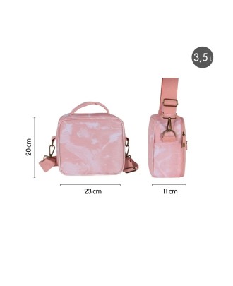 Lancheira Térmica Milan Lava Rosa 23x20x11cm com 3 Caixas Herméticas