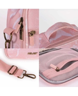Lancheira Térmica Milan Lava Rosa 23x20x11cm com 3 Caixas Herméticas