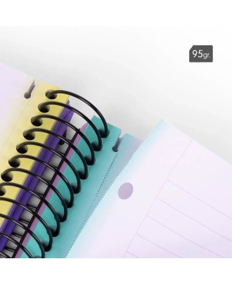 Caderno A4 Capa Dura Espiral Milan Sunset Pautado 120 Folhas 95g