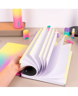 Caderno A4 Capa Dura Espiral Milan Sunset Pautado 120 Folhas 95g