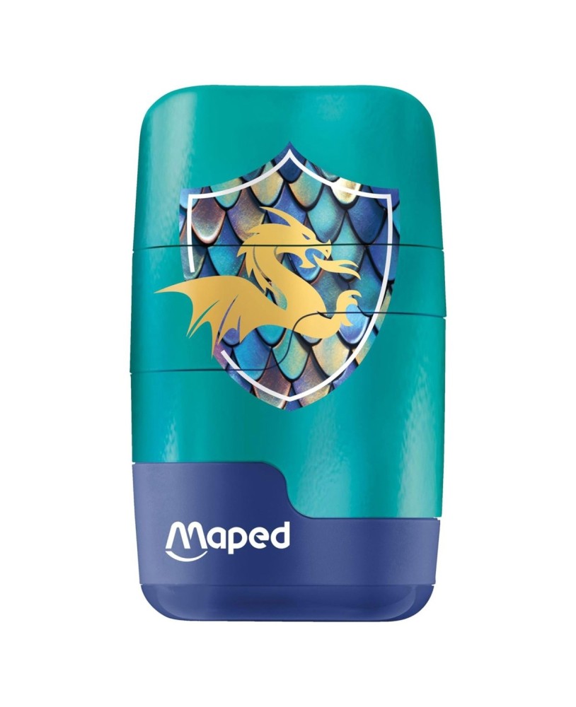 Afia Dupla com Depósito + Borracha + Recarga Maped Dragon Shaker
