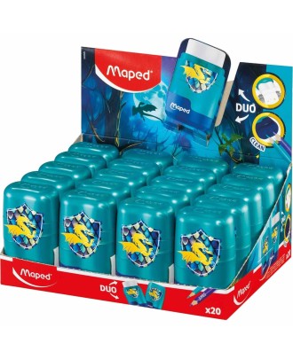 Afia Dupla com Depósito + Borracha + Recarga Maped Dragon Shaker