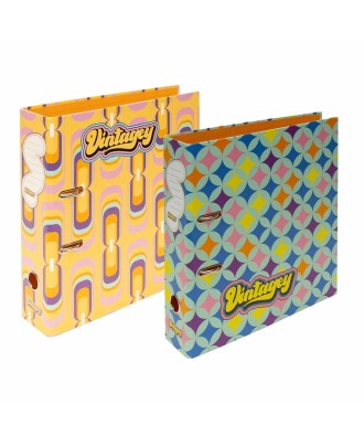 Dossier Escolar A4 Ancor Vintagey Lombada larga 2 Argolas