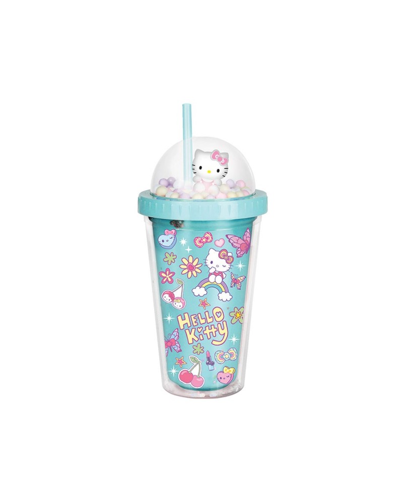 Copo com Palhinha 450 ml Hello Kitty Mint