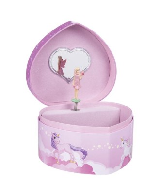 Caixa de música e porta-joias Goki Coração Unicórnio