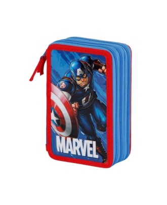 Estojo para Lápis Completo Triplo Marvel Capitão América Run