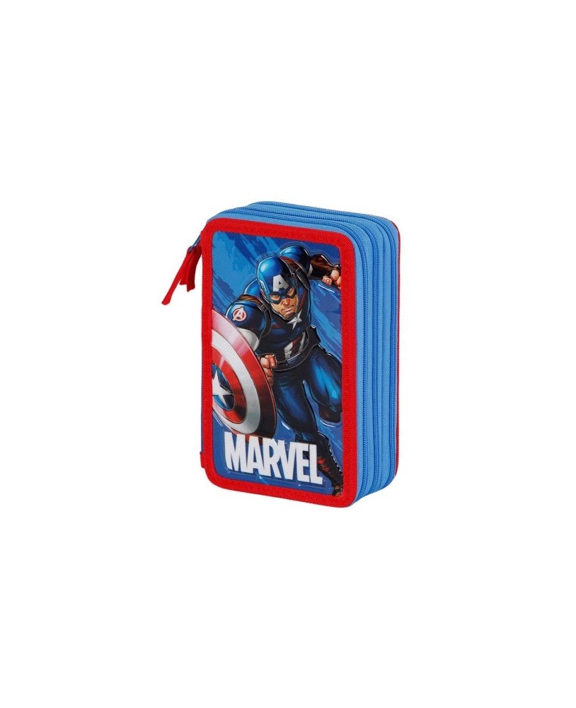 Estojo para Lápis Completo Triplo Marvel Capitão América Run
