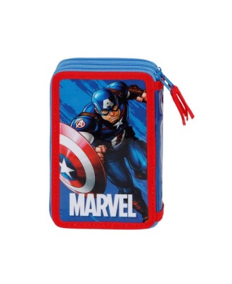 Estojo para Lápis Completo Triplo Marvel Capitão América Run