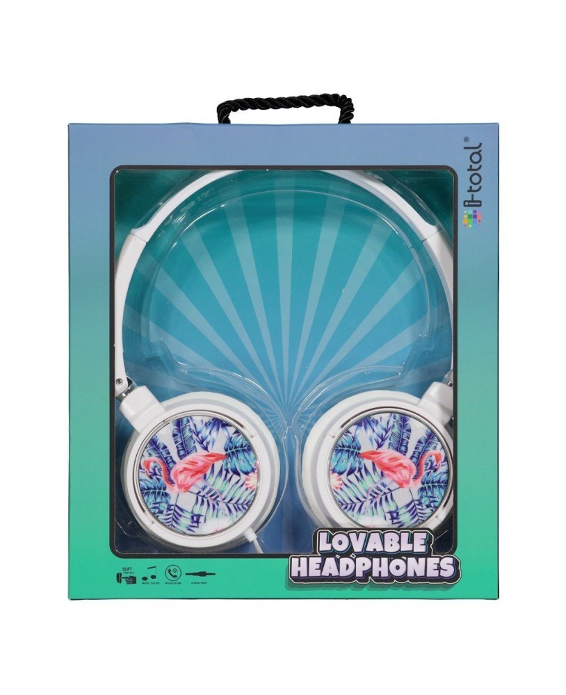 Auscultadores I-Total Flamingo Branco
