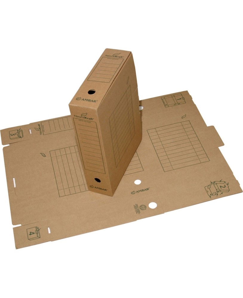 Caixa de Arquivo Morto A4 Lombada 80mm Ambar Kraft