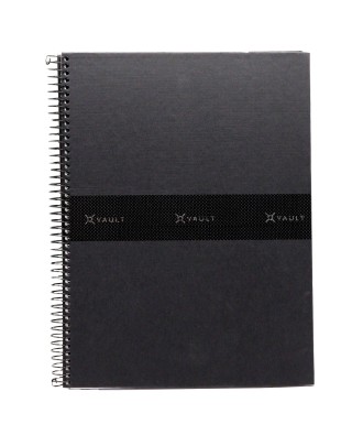 Caderno A4 Capa Dura Espiral Ancor Vault Pautado 80 Folhas 90g Preto