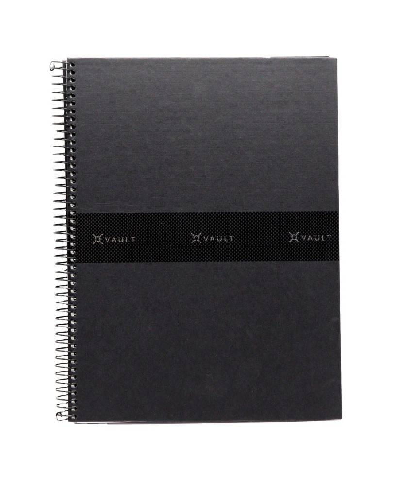 Caderno A4 Capa Dura Espiral Ancor Vault Pautado 80 Folhas 90g Preto