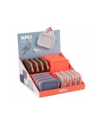 Porta-Moedas Retangular de Silicone Apli Neon