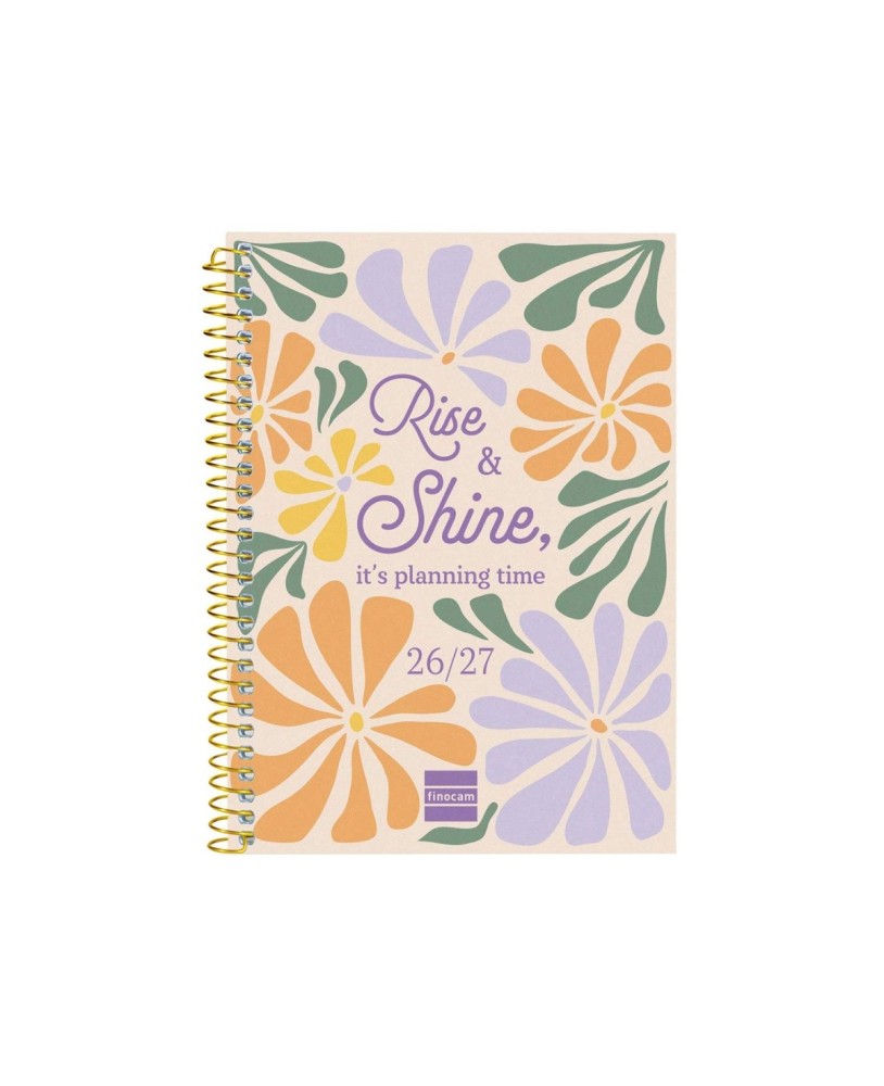 Agenda Escolar Semanal 120x164mm 2026/27 12 Meses Espiral Finocam Gamma Shine