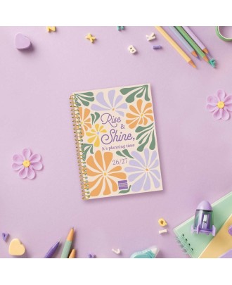 Agenda Escolar Semanal 120x164mm 2026/27 12 Meses Espiral Finocam Gamma Shine