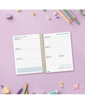 Agenda Escolar Semanal 120x164mm 2026/27 12 Meses Espiral Finocam Gamma Shine