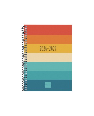 Agenda Escolar Semanal 120x164mm 2026/27 12 Meses Espiral Finocam Gamma Colors